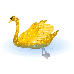 Golden Glitter Swan